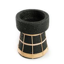 The Serene Candle Holder - Black Natural - M in terracotta — handmade luxury tea light holder curated by Laiyahome