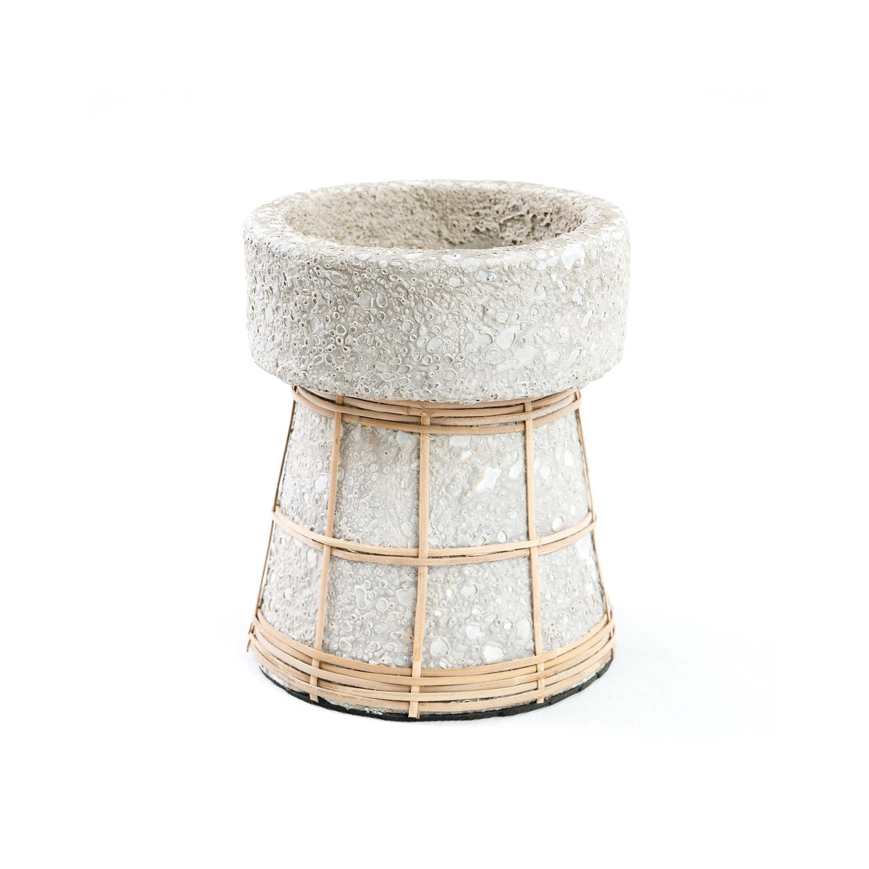 The Serene Candle Holder - Concrete Natural - M in terracotta, earthenware — handmade luxury tea light holder curated by Laiyahome