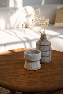The Whoopy Vase - Concrete Natural - L in terracotta — handmade luxury vase curated by Laiyahome — view 2