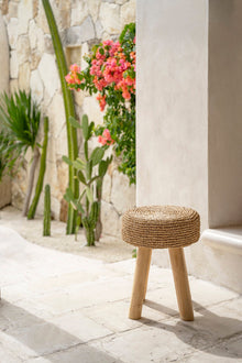 The Raffia Stool - Natural in wood — handmade luxury stool curated by Laiyahome — view 2