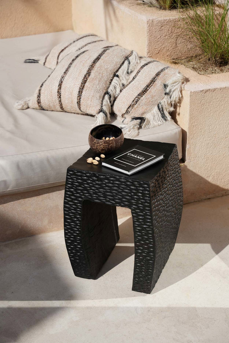 The Montano Stool - Black in wood — handmade luxury stool curated by Laiyahome — view 2