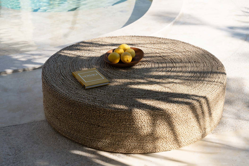 The Huge Pouffe - Natural in seagrass — handmade luxury ottoman curated by Laiyahome — view 2