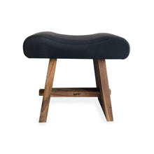 Tabouret Suar en cuir - Noir naturel