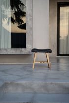 Tabouret Suar en cuir - Noir naturel