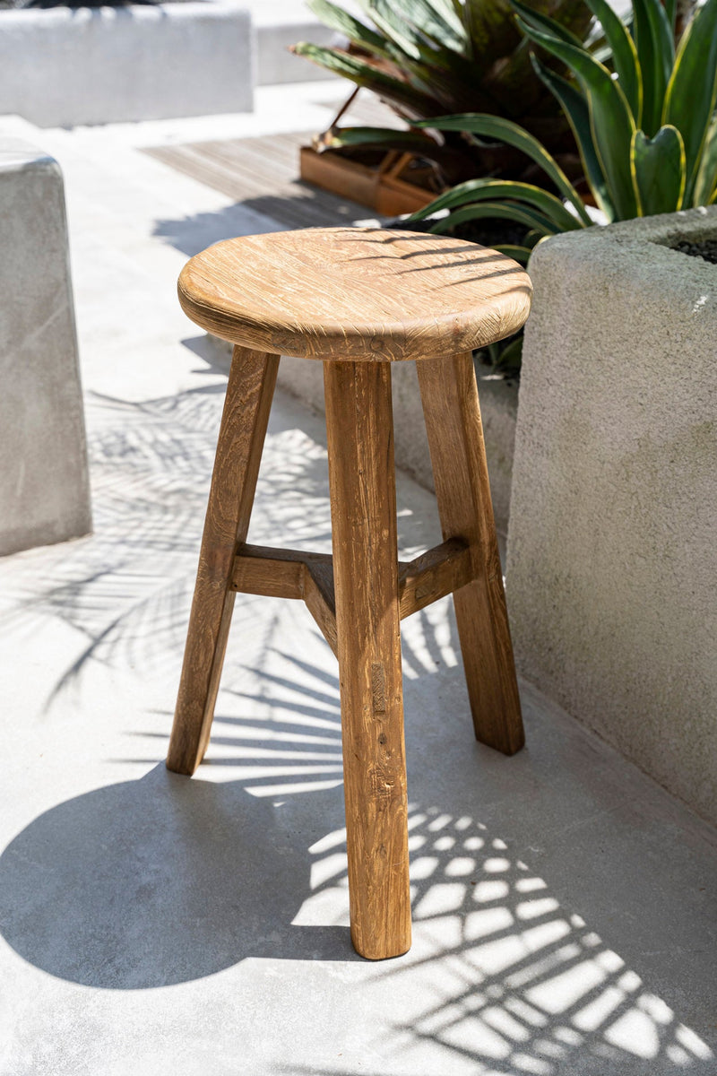 The Fusuma Bar Stool - Outdoor in wood — handmade luxury bar stool curated by Laiyahome — view 2