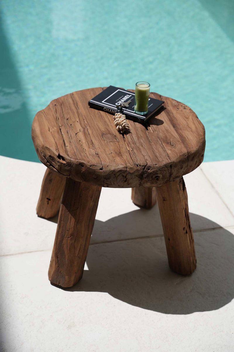 The Marabunta Rustic Side Table - Natural in wood — handmade luxury side table curated by Laiyahome — view 2