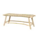 The Porto Seagrass Bench - Natural - L – wood bench in beige – product view 1