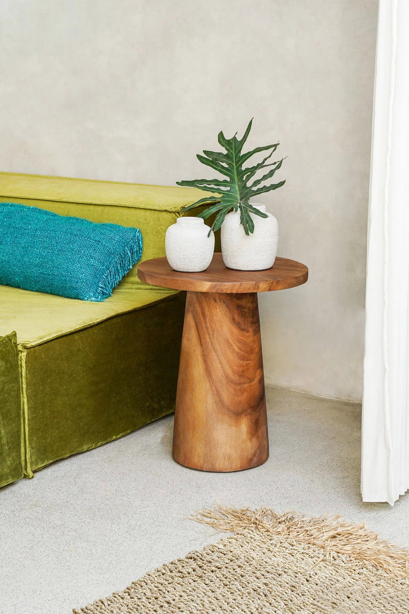 The Timber Conic Side Table - Natural - 50 in wood — handmade luxury side table curated by Laiyahome — view 2