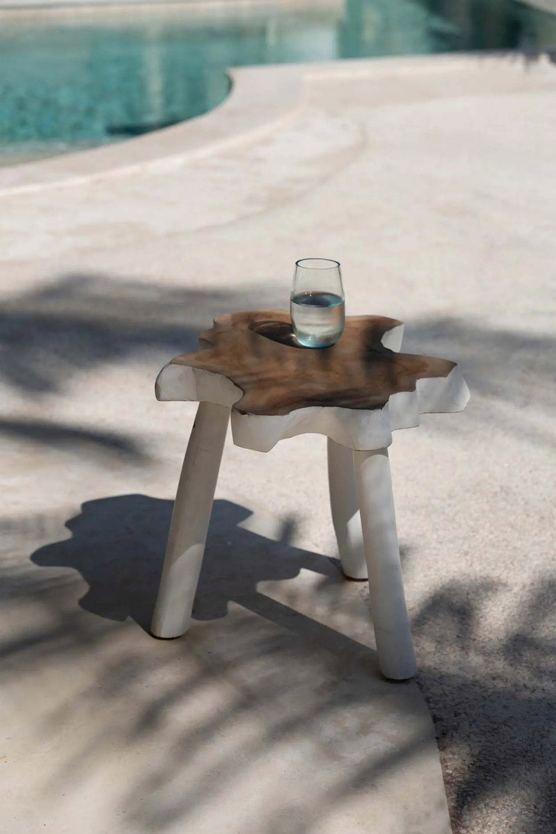 The Organic Side Table - Natural White in wood — handmade luxury side table curated by Laiyahome — view 2