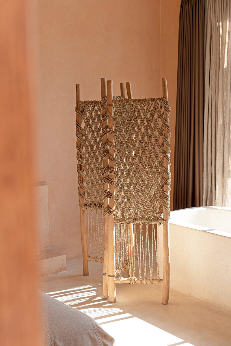 The Room Divider - Natural in wood — handmade luxury curtain curated by Laiyahome — view 2