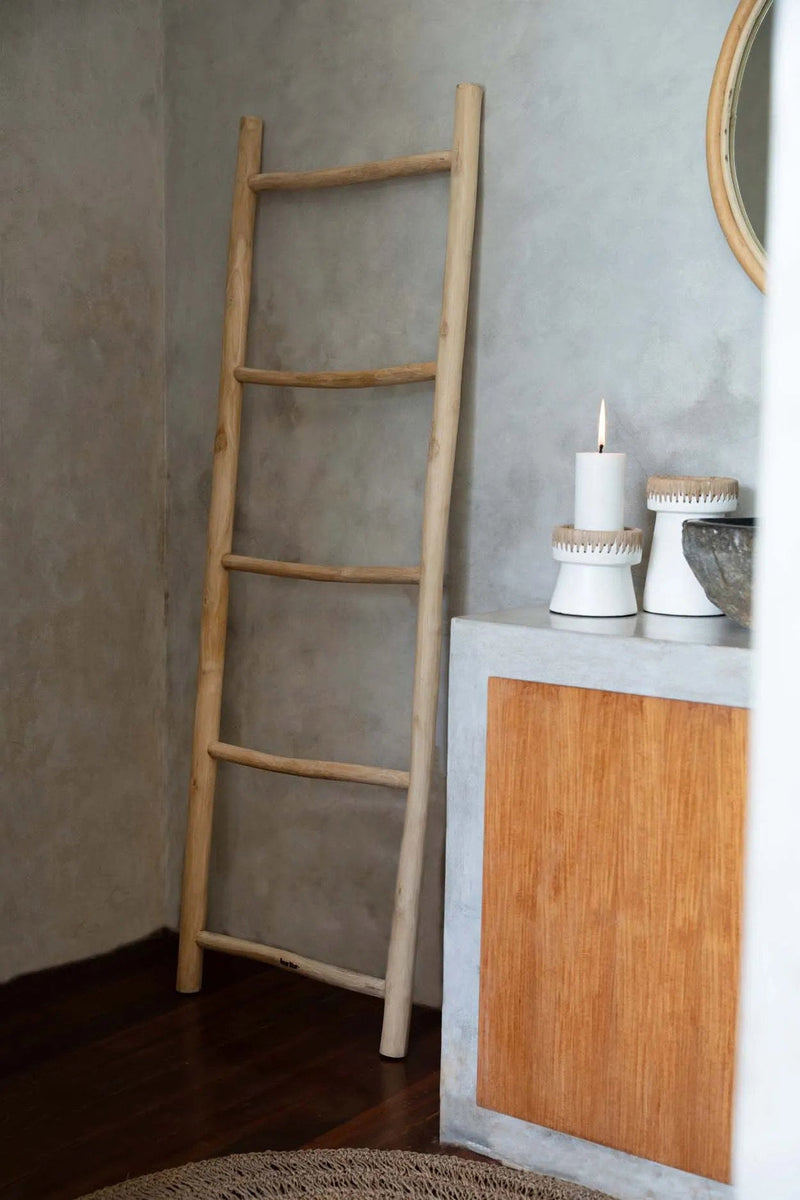 The Tulum Ladder - Natural - 165 in wood — handmade luxury towel rack curated by Laiyahome — view 2