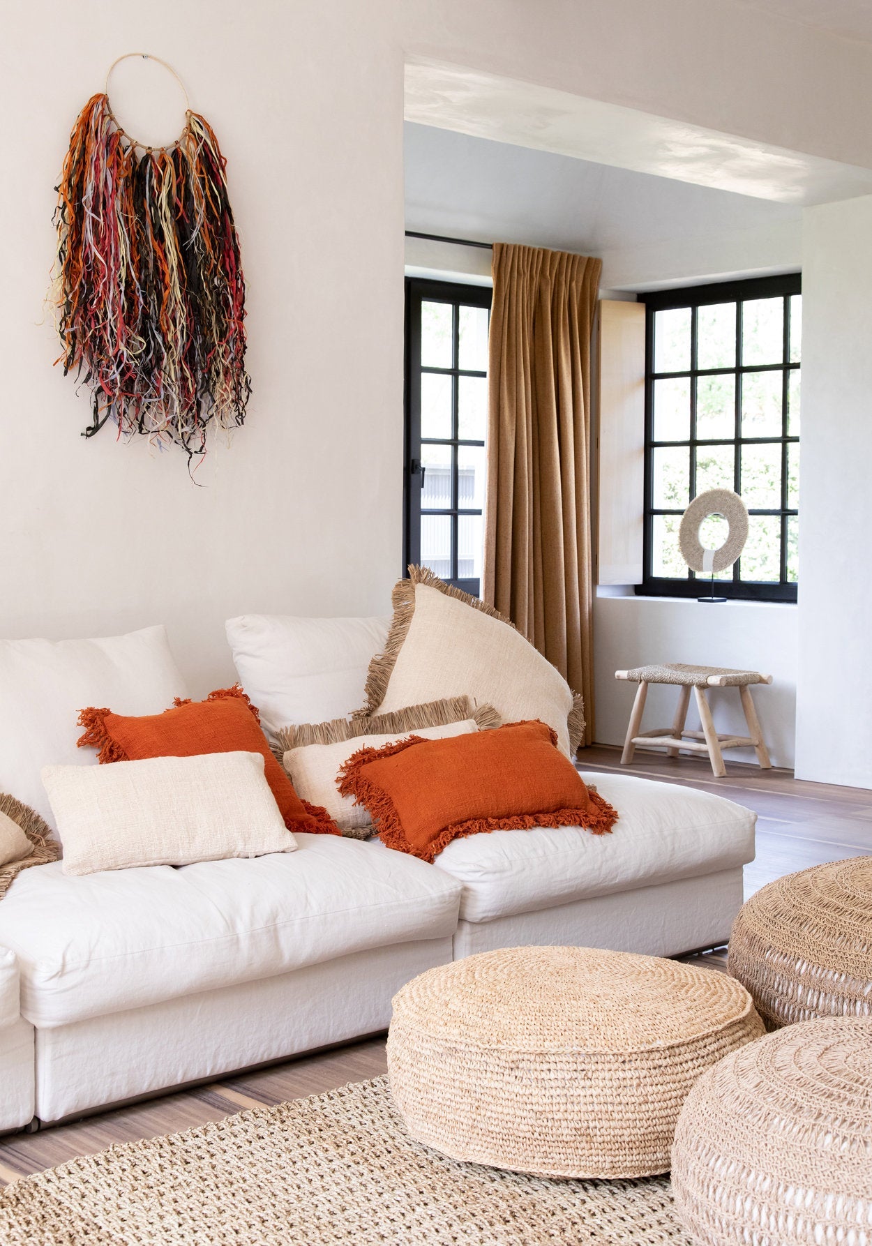 The Raffia Flores Pouffe - Natural in raffia — handmade luxury ottoman curated by Laiyahome — view 2