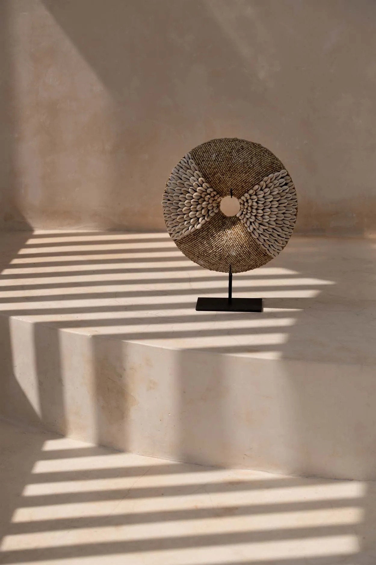 The Doh Nuts on Stand - Natural White in shell — handmade luxury standing decoration curated by Laiyahome — view 2