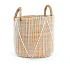 Cesto em macramé com costura reta - M