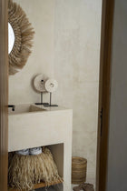 Disque en marbre sur support - Blanc - M