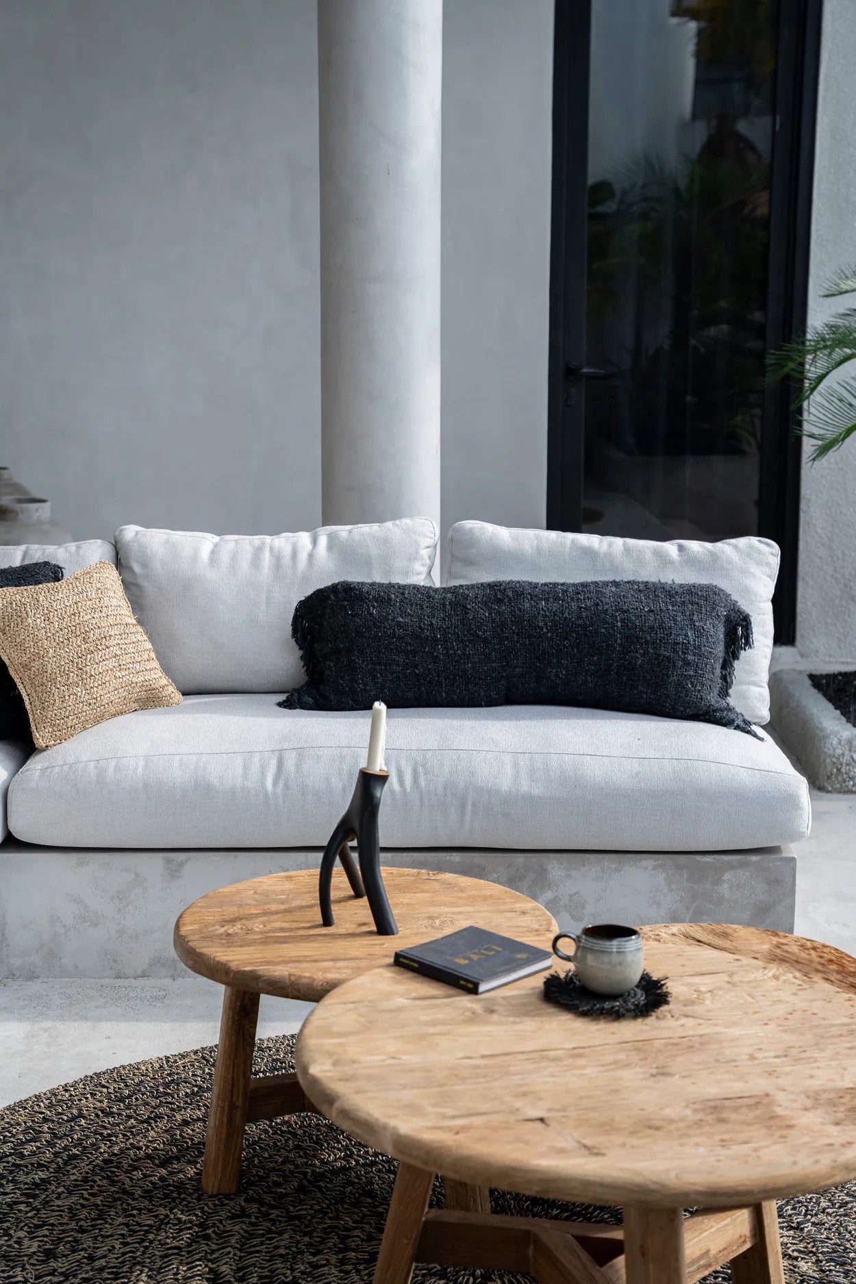 Housse de coussin Oh My Gee - Noir et marine - 35 x 100