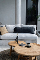 The Oh My Gee Cushion Cover - Black Navy - 35x100 in cotton — handmade luxury cushion cover curated by Laiyahome — view 2