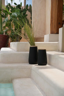 The Sneaky Vase - Black Natural - S in terracotta — handmade luxury vase curated by Laiyahome — view 2