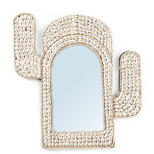 The Cactus Shell Mirror - White – glass wall mirror in white – product view 1