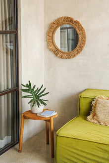 The Tahiti Mirror - Natural in raffia — handmade luxury wall mirror curated by Laiyahome — view 2
