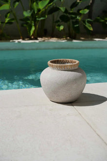 The Styly Vase - Concrete Natural - L in terracotta, earthenware — handmade luxury vase curated by Laiyahome — view 2