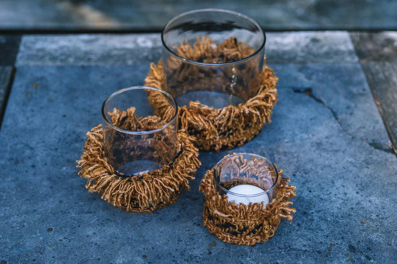 The Oh My Gee Candle Holder - CinnamonB - S in cotton — handmade luxury tea light holder curated by Laiyahome — view 2