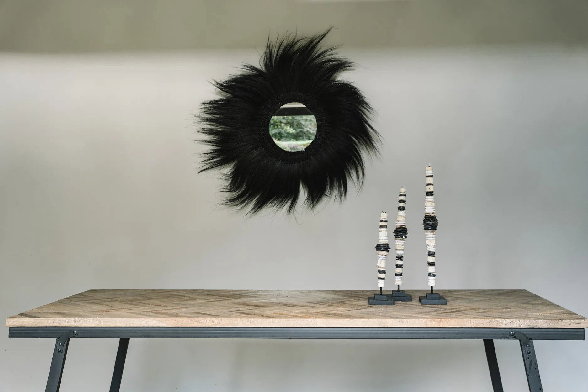 The Simba Mirror - Black - M in glass — handmade luxury wall mirror curated by Laiyahome — view 2