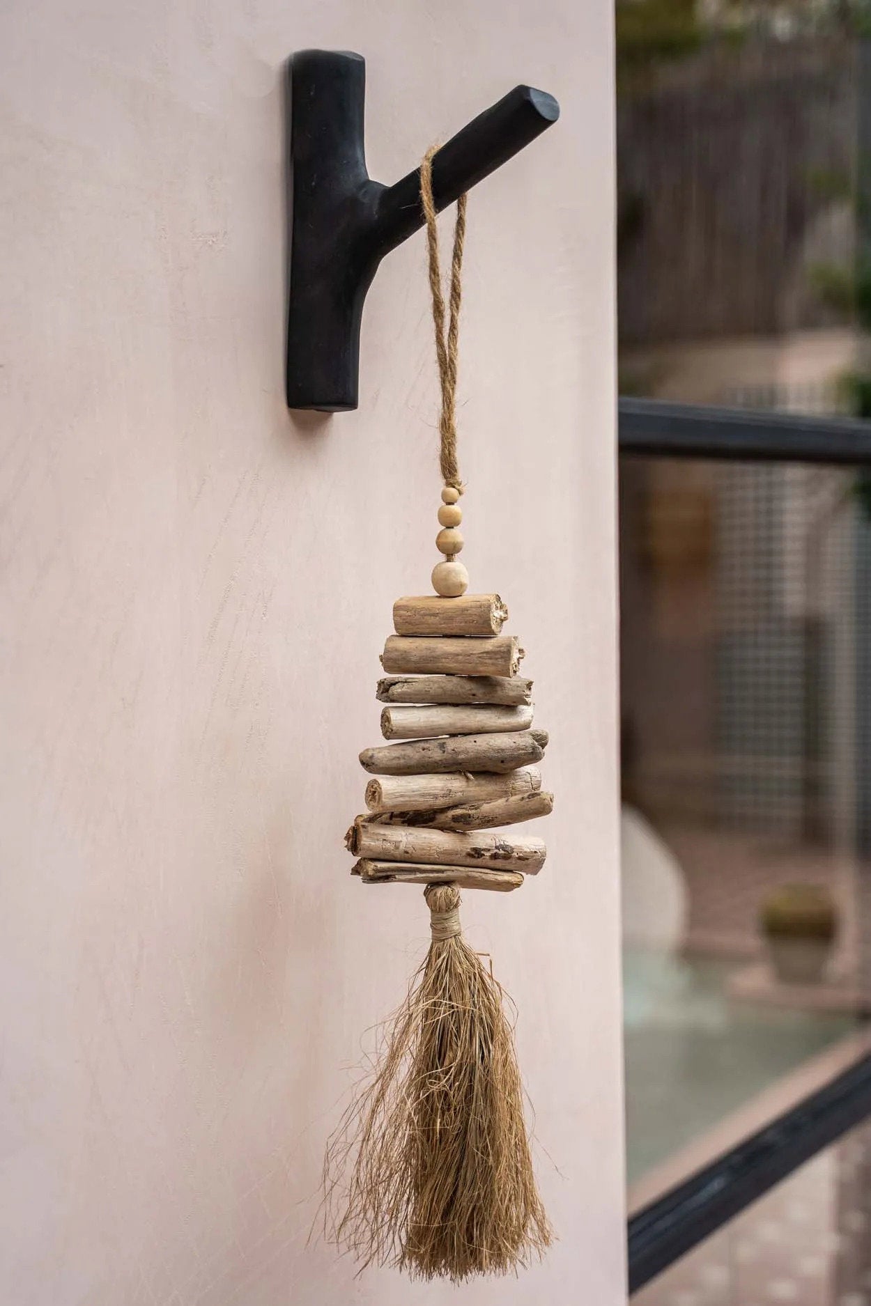 The Raffia Driftwood in wood — handmade luxury wall decoration curated by Laiyahome — view 2