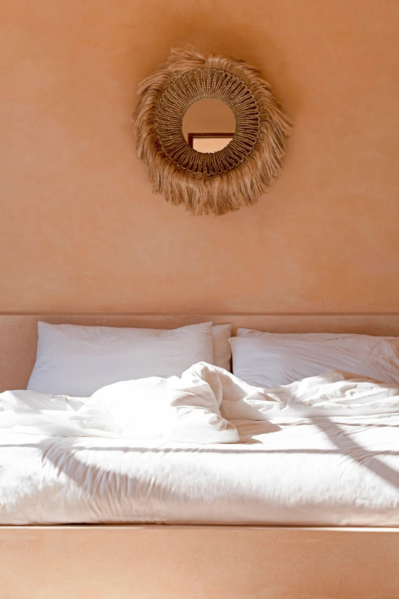 The Abaca Solomon Mirror - Natural in grass — handmade luxury wall mirror curated by Laiyahome — view 2