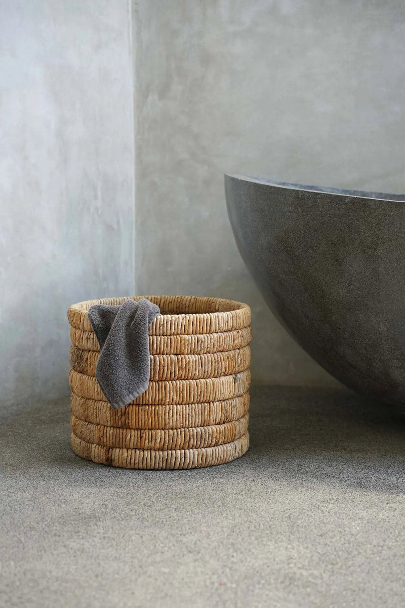 The Chuma Basket in palm leaf — handmade luxury storage basket curated by Laiyahome — view 2