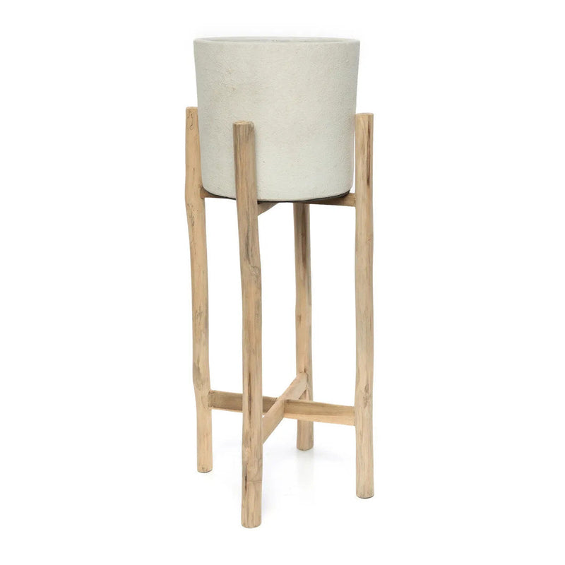 The Chalk High - Concrete Natural - L in terracotta — handmade luxury planter curated by Laiyahome