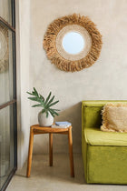 The Raffia Cowrie Mirror - Natural White in raffia — handmade luxury wall mirror curated by Laiyahome — view 2