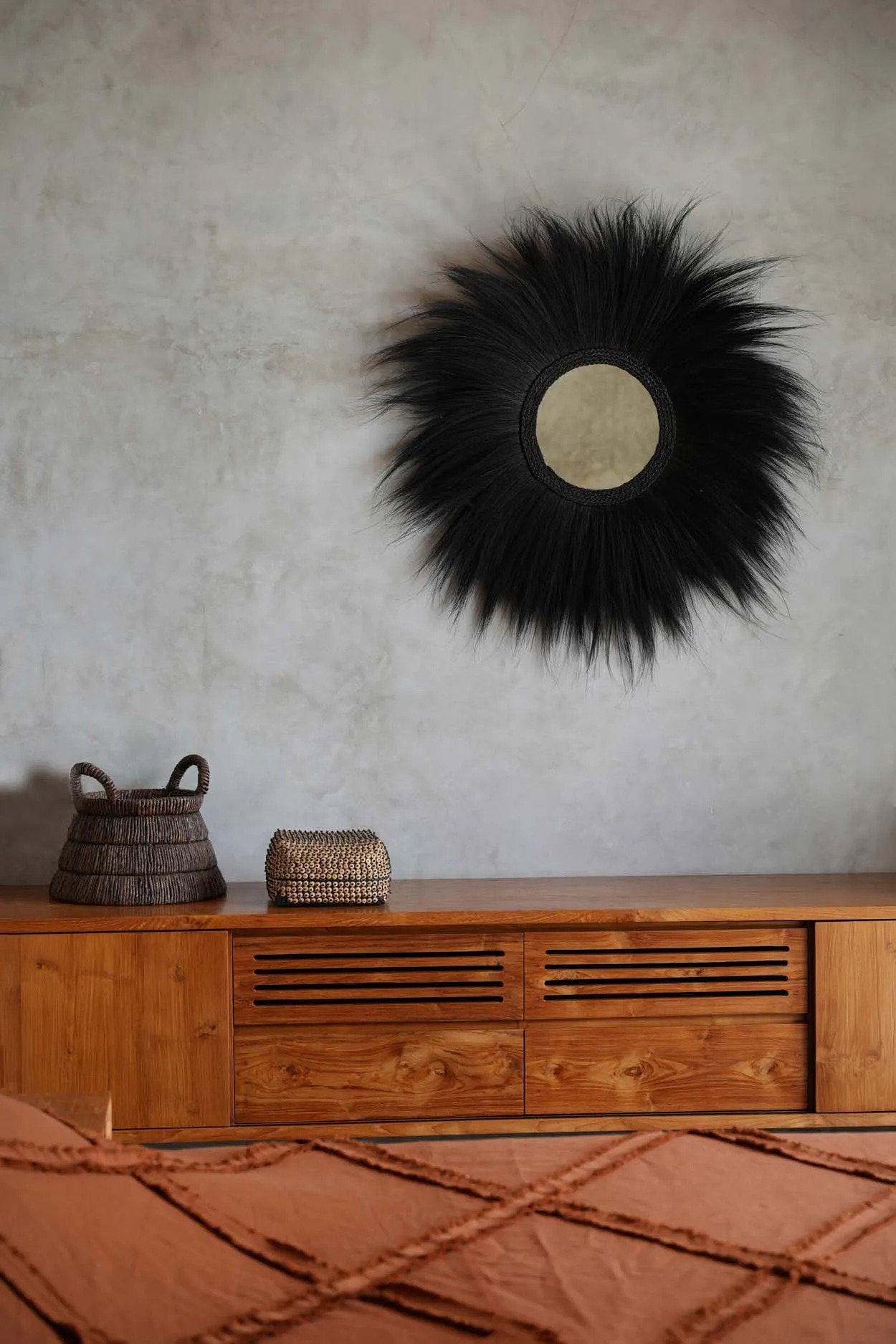 The Simba Mirror - Black - L in glass — handmade luxury wall mirror curated by Laiyahome — view 2