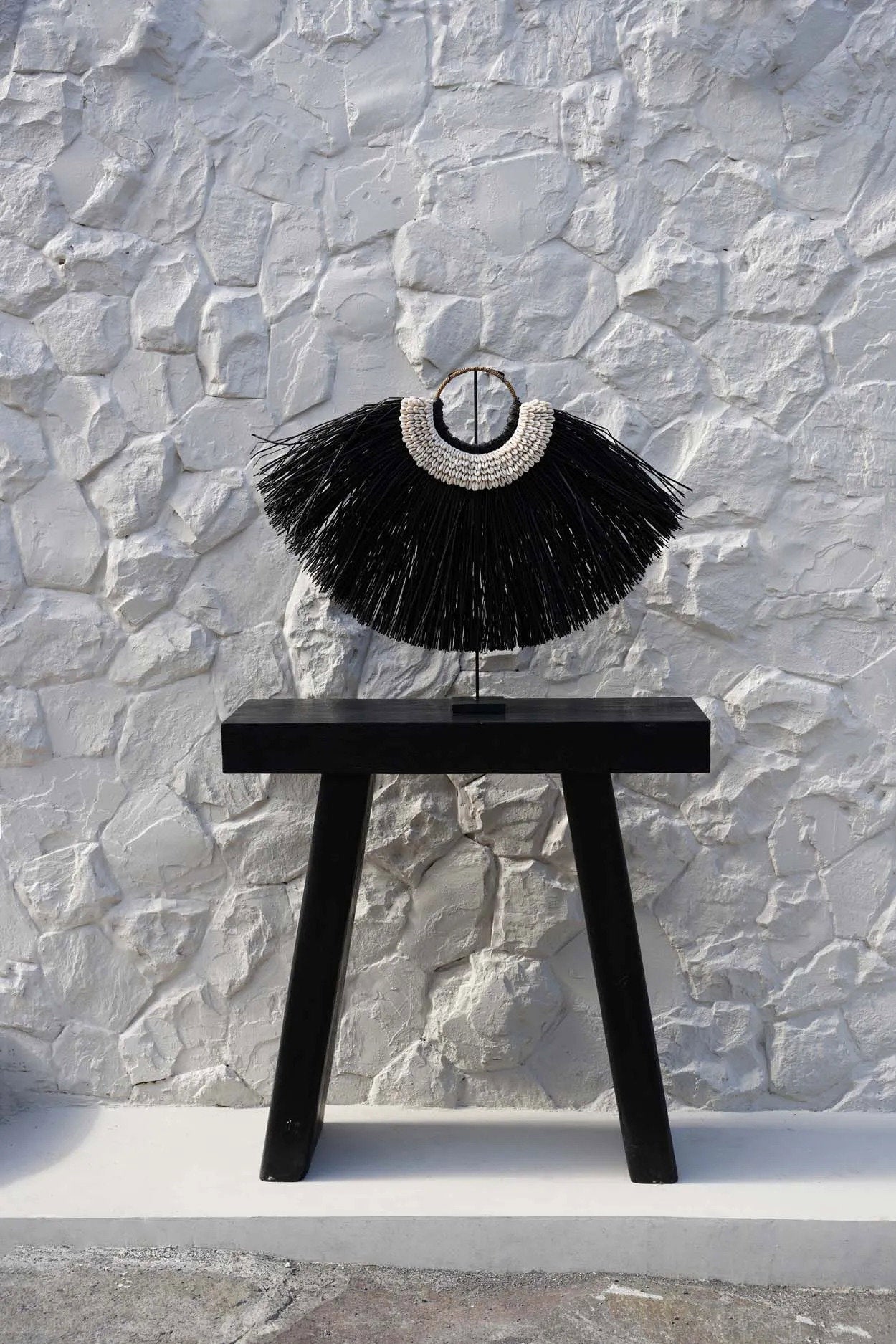 The Alang Cowrie on Stand in grass — handmade luxury standing decoration curated by Laiyahome — view 2