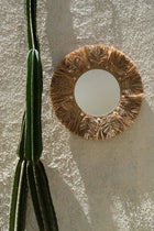 The Palm Tree Mirror - Natural - M in raffia — handmade luxury wall mirror curated by Laiyahome — view 2