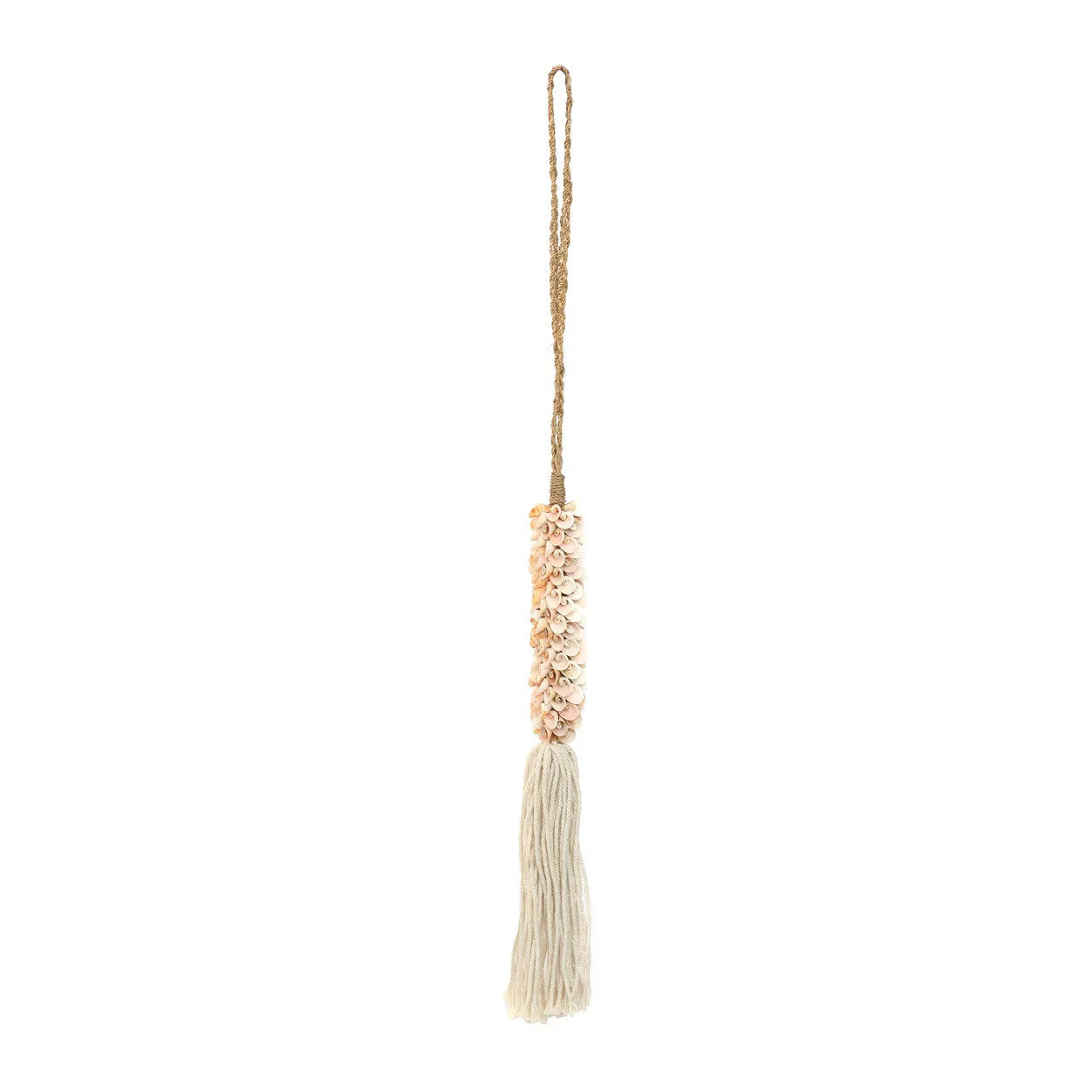 The Shell & Cotton Tassel - Pink in shell — handmade luxury wall decoration curated by Laiyahome — view 2