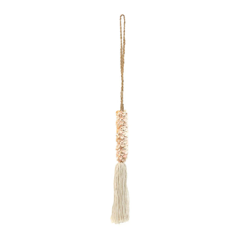 The Shell & Cotton Tassel - Pink in shell — handmade luxury wall decoration curated by Laiyahome — view 2