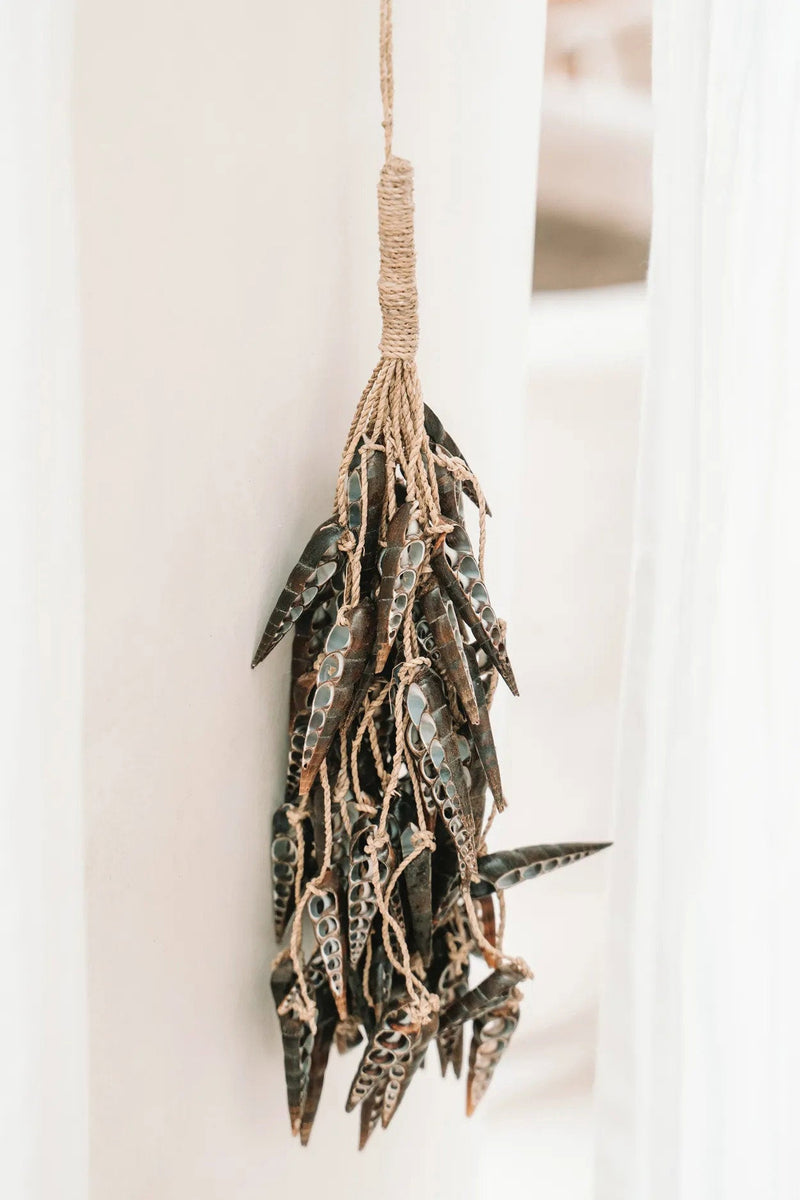 The Unicorn Shell Tassel - Brown in shell — handmade luxury wall decoration curated by Laiyahome — view 2
