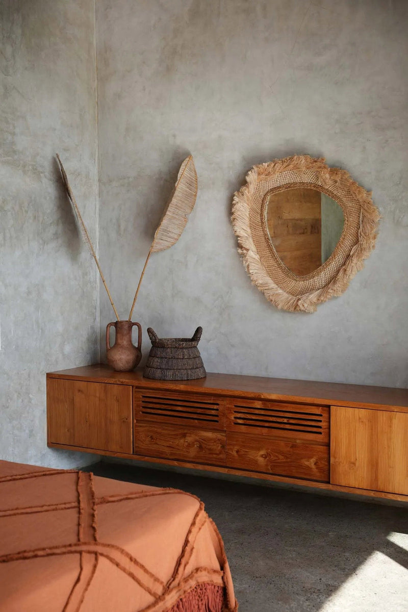 The La Contessa Mirror - Natural - L in grass — handmade luxury wall mirror curated by Laiyahome — view 2