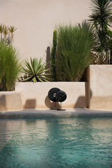 The Marble Disc on Stand - Black - M in marble — handmade luxury standing decoration curated by Laiyahome — view 2