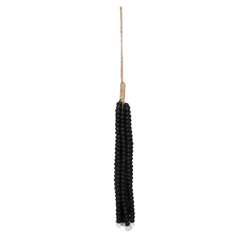 The Wooden Beads Tassel - Black in wood — handmade luxury wall decoration curated by Laiyahome