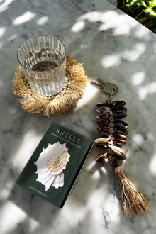 The Raffia Fishbone Keychain - Natural Black in raffia — handmade luxury keychain curated by Laiyahome — view 2