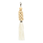 Porte-clés en perles de bois - Blanc naturel