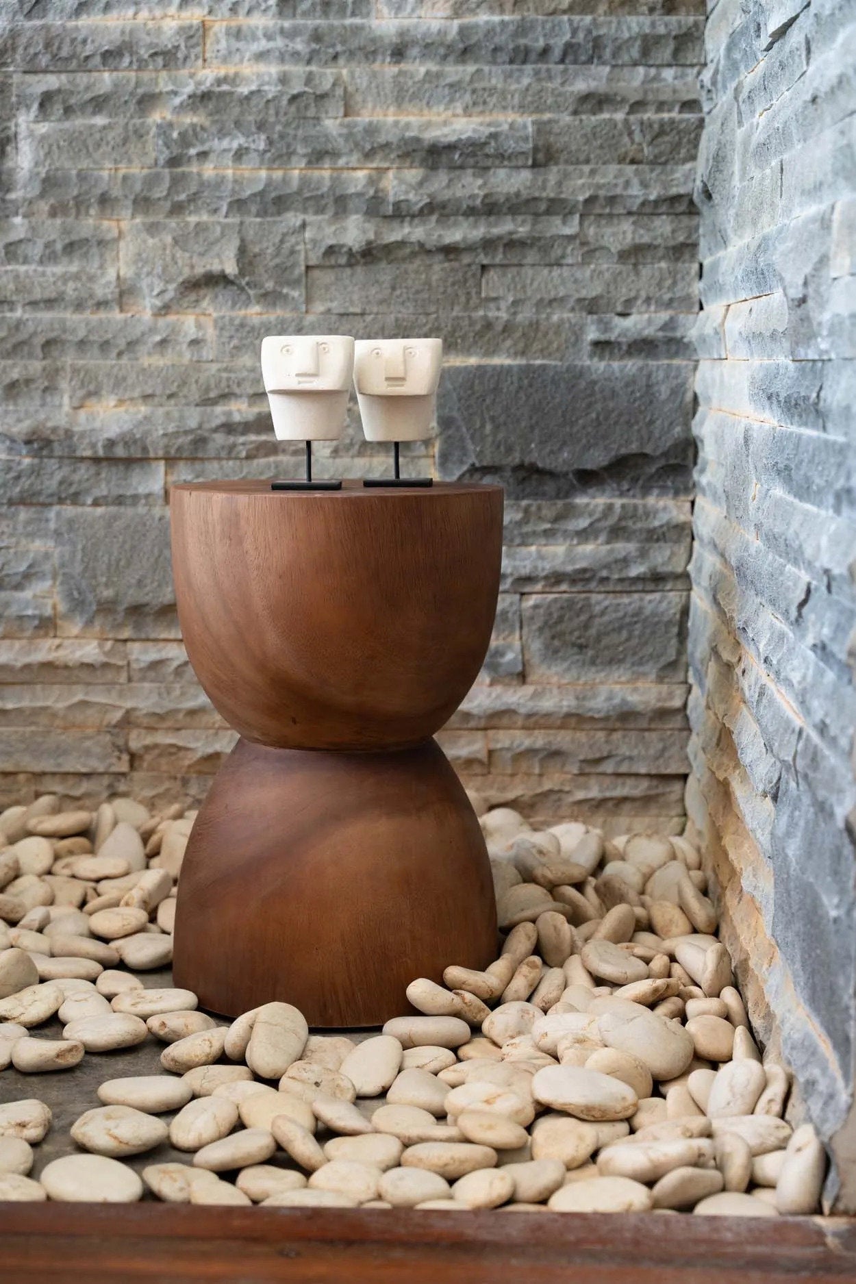 The Sumba Stone #23 on Stand in stone — handmade luxury standing decoration curated by Laiyahome — view 2