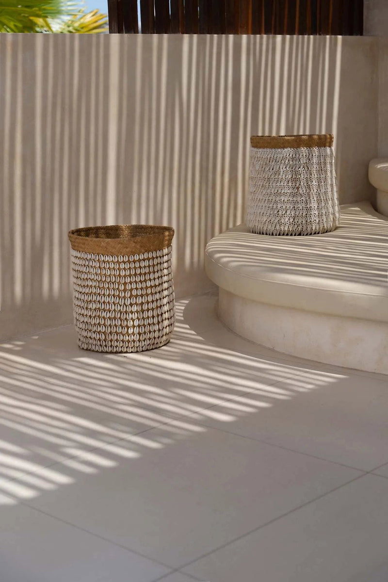 The Pandan Basket #1 in shell — handmade luxury storage basket curated by Laiyahome — view 2