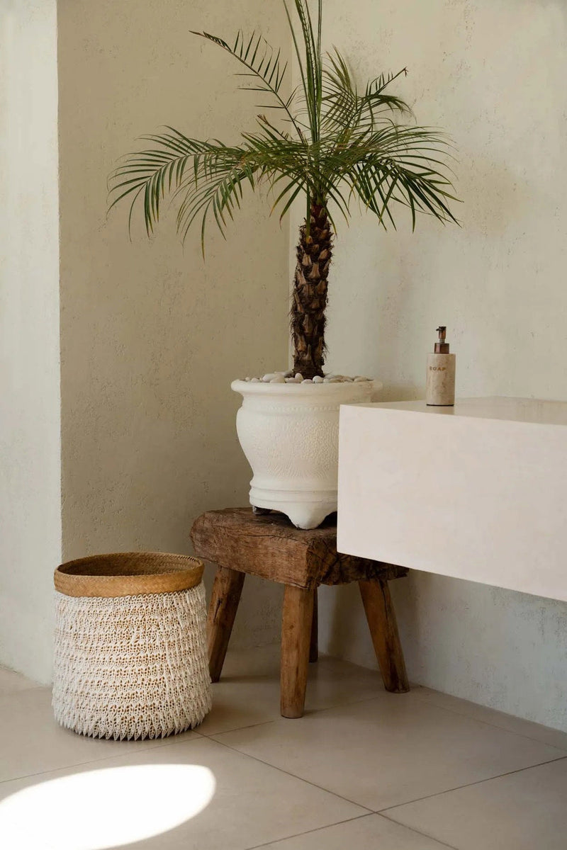 The Pandan Basket #2 in shell — handmade luxury storage basket curated by Laiyahome — view 2