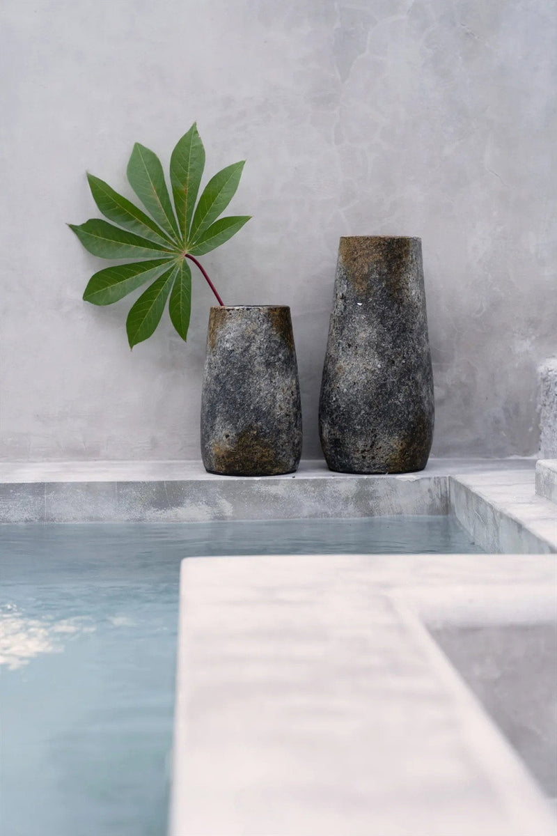 The Spooky Vase - Antique Grey - S in terracotta — handmade luxury vase curated by Laiyahome — view 2