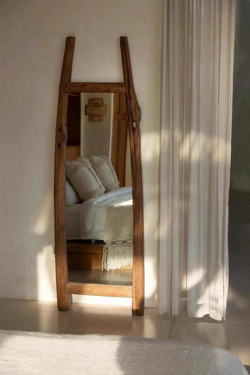 The Fabulook Dressing Room Mirror - Natural in wood — handmade luxury standing mirror curated by Laiyahome — view 2