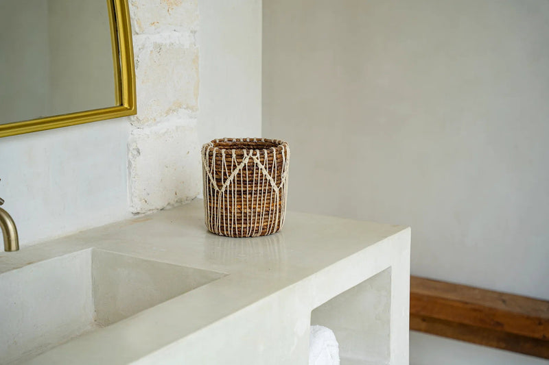The Macra-mazing Basket - Natural White - S in cotton — handmade luxury storage basket curated by Laiyahome — view 2