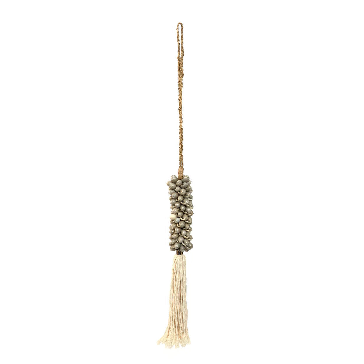 Pompon en coquillage et coton - Gris